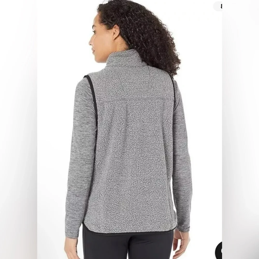 Carhartt Women's Vest XXL (20) Relaxed Fit Sherpa Fleece Snap Front Gray Black - Picture 2 of 12